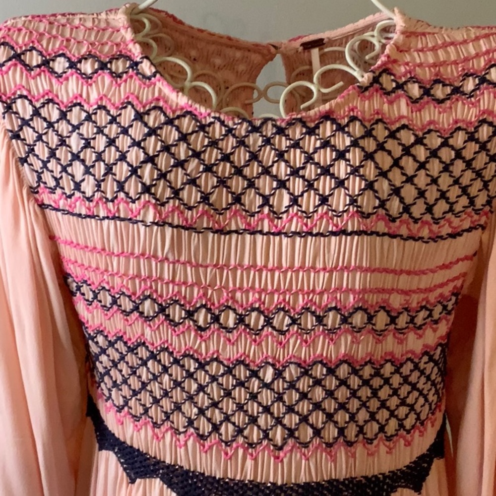 Free People dress with chest and cuff detailing